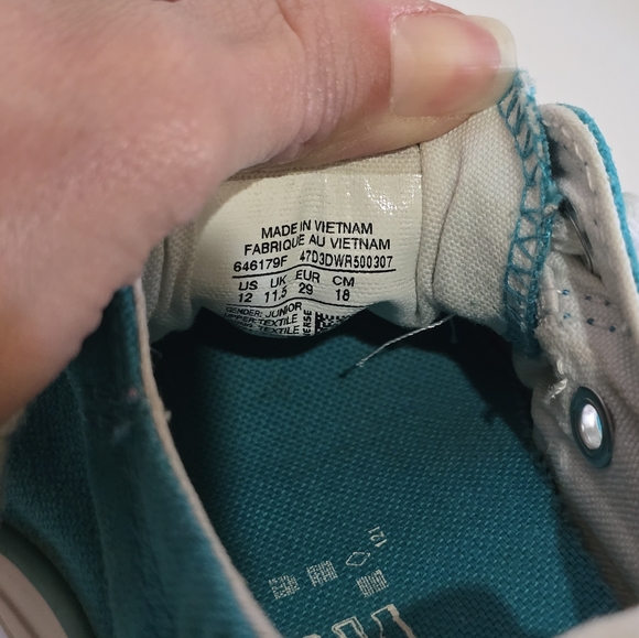 Converse Low Top Slip On Elastic Heel Kid's 12 - Picture 10 of 11